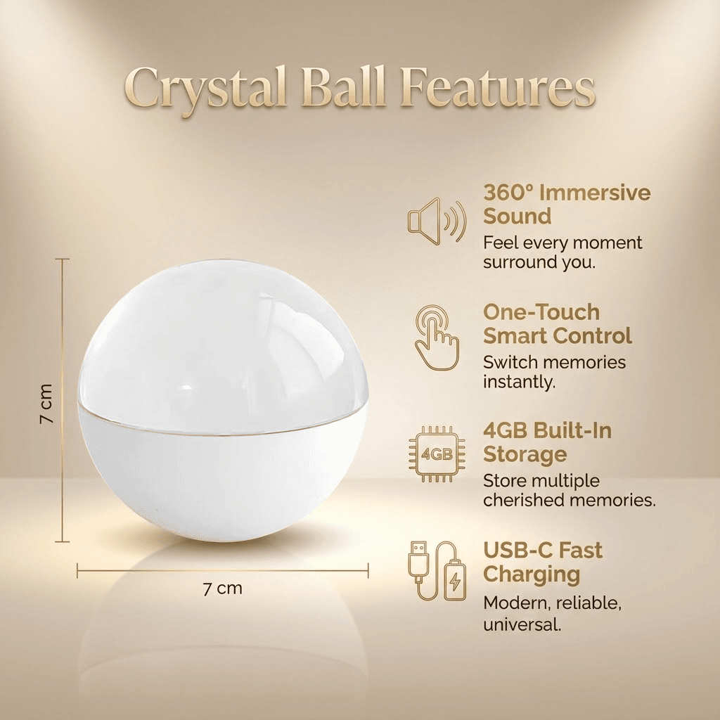 Personalized Video Memory Sphere – Custom Video Crystal Ball Gift - Image 3