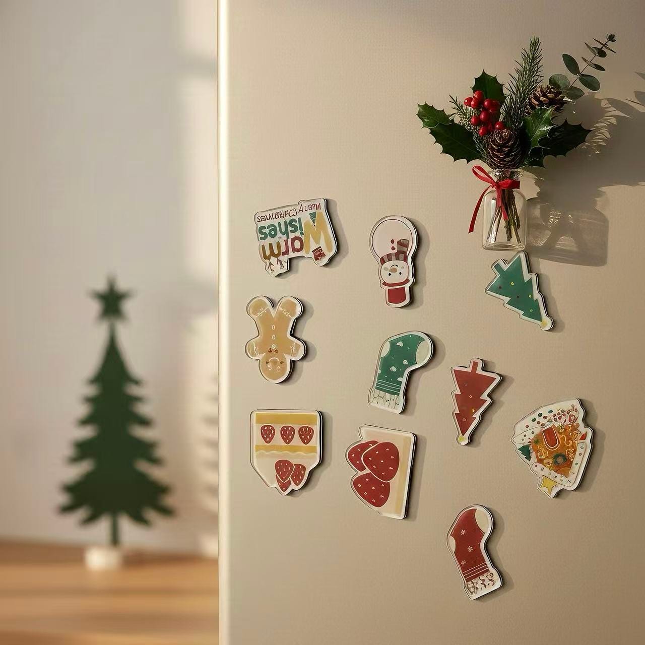 Christmas Refrigerator Magnet – Custom Shape Fridge Magnet, Personalized Die-Cut Holiday Magnet, Cute Christmas Decoration for Kitchen, Perfect Gift & Home Décor - Image 1