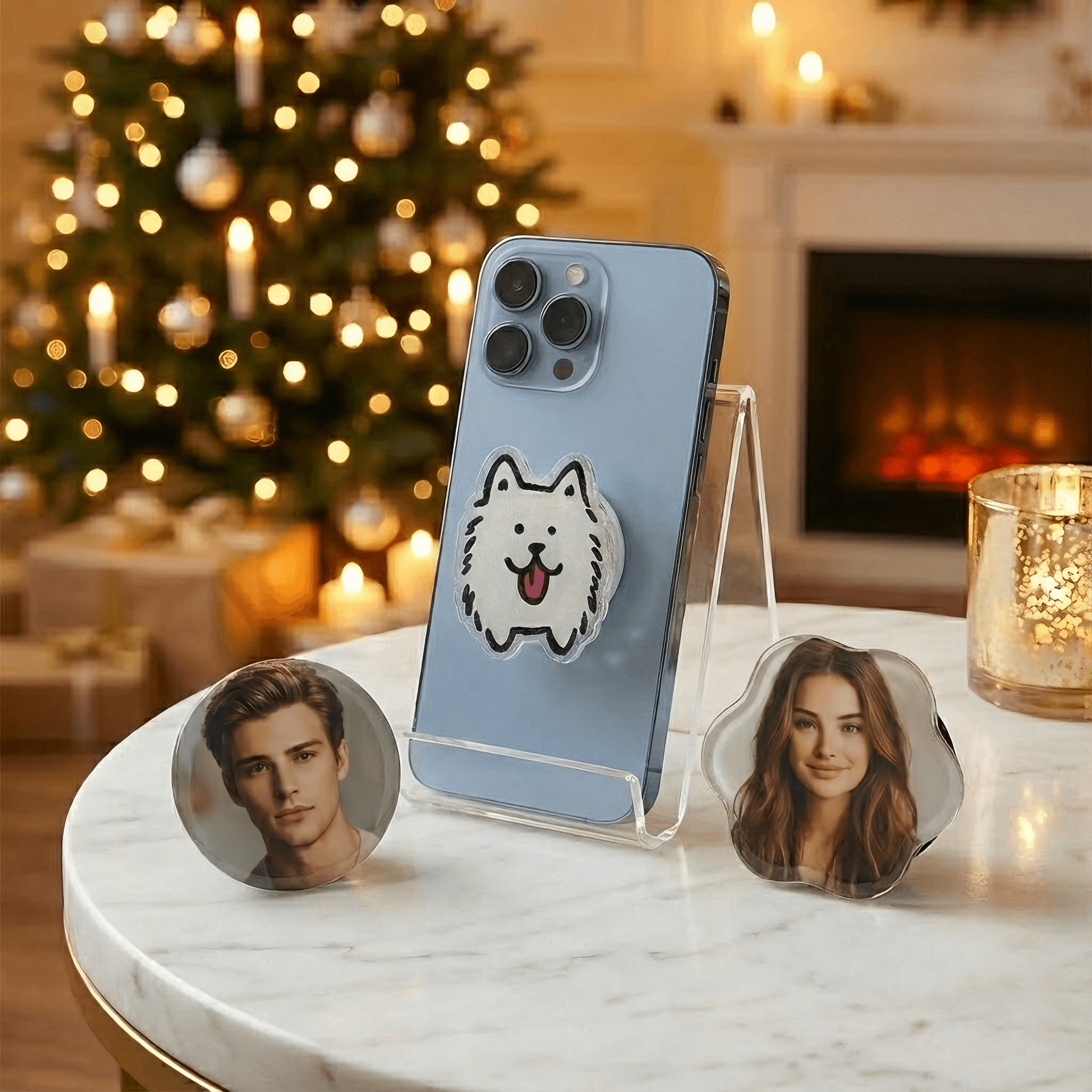 Custom Photo Phone Grip – Irregular & Round Shapes | 5 Premium Materials | 6 Airbag Bases | Personalized Pop Grip for Phones - Image 1