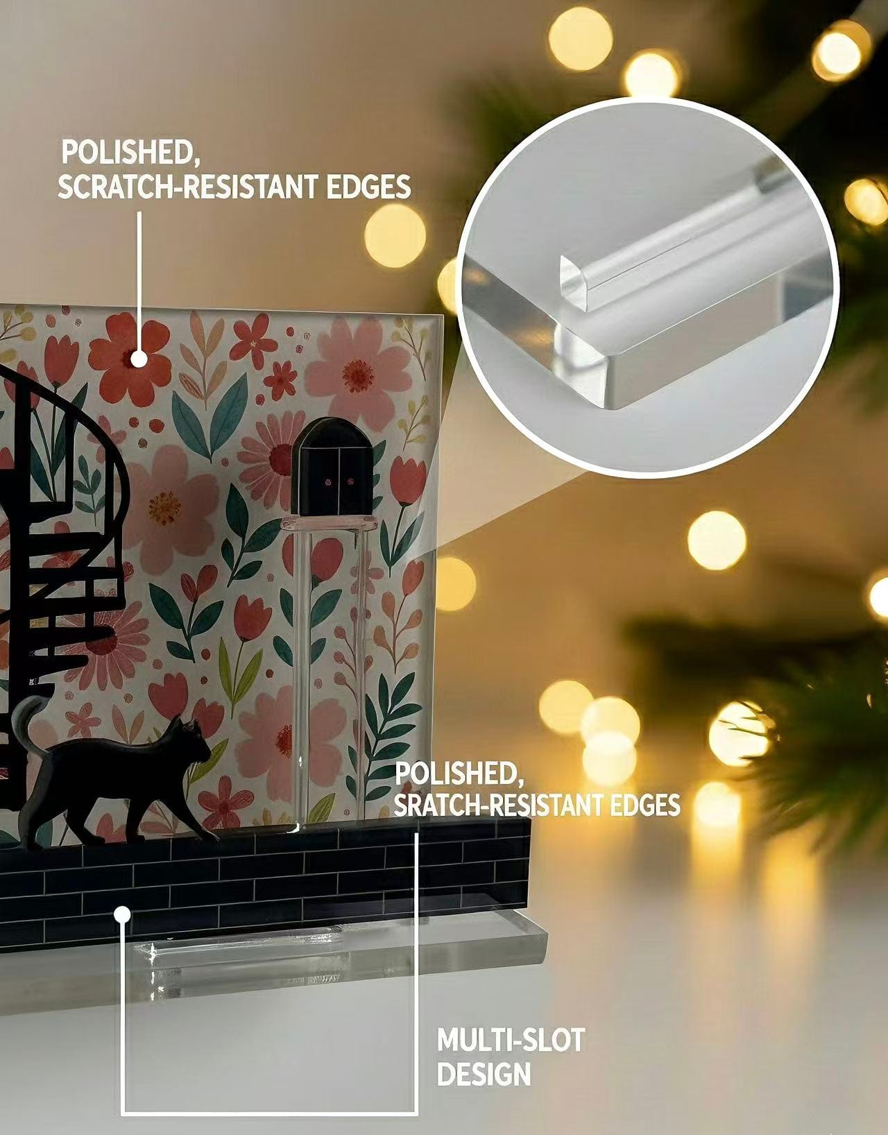 Acrylic Multi-Slot Fridge Magnet, Strong Magnetic Card & Note Clip, Clear Side-Suction Display Holder for Notes, Labels, and Photos – 2.36×2.36 in - Image 8