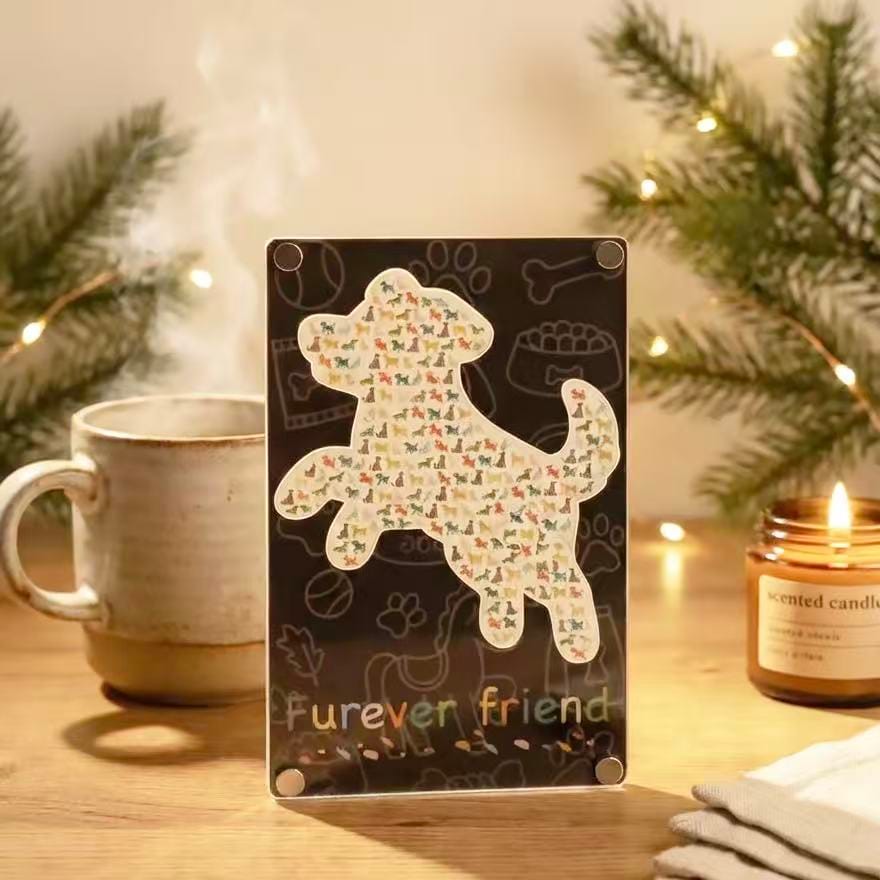 Custom Pet-Shaped Acrylic Puzzle – Clear Double-Sided HD Print Animal Silhouette Décor, Cute Cat & Dog Gift for Pet Lovers - Image 5