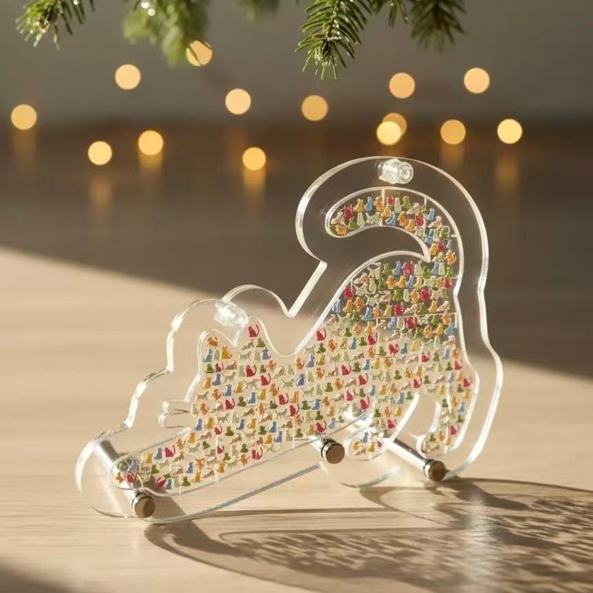 Custom Pet-Shaped Acrylic Puzzle – Clear Double-Sided HD Print Animal Silhouette Décor, Cute Cat & Dog Gift for Pet Lovers - Image 1