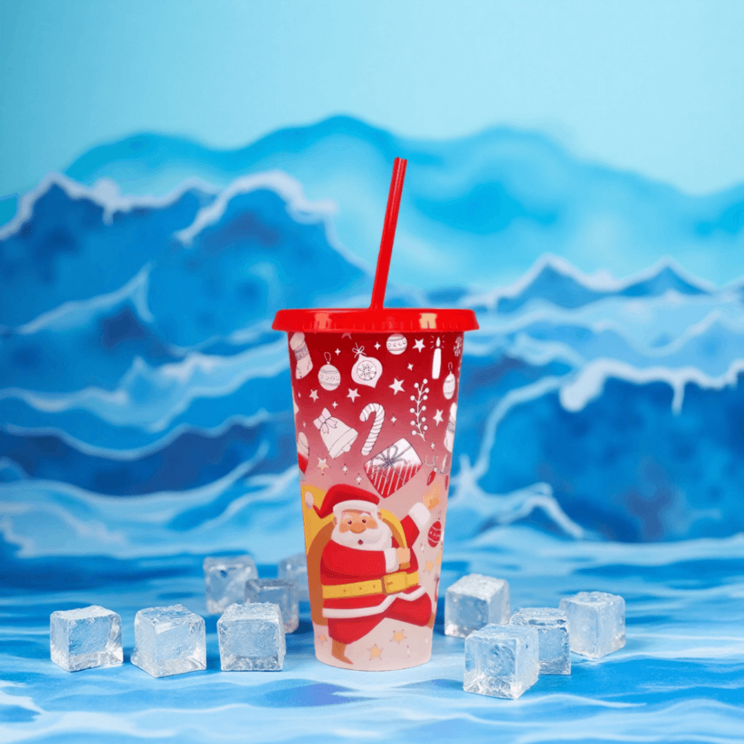 Reusable Color Changing Tumblers with Lids & Straws, 24oz BPA-Free Plastic Cups for Iced Coffee, Water & Smoothies, Cold Sensitive Color-Changing Cups, Multiple Styles Available - 1