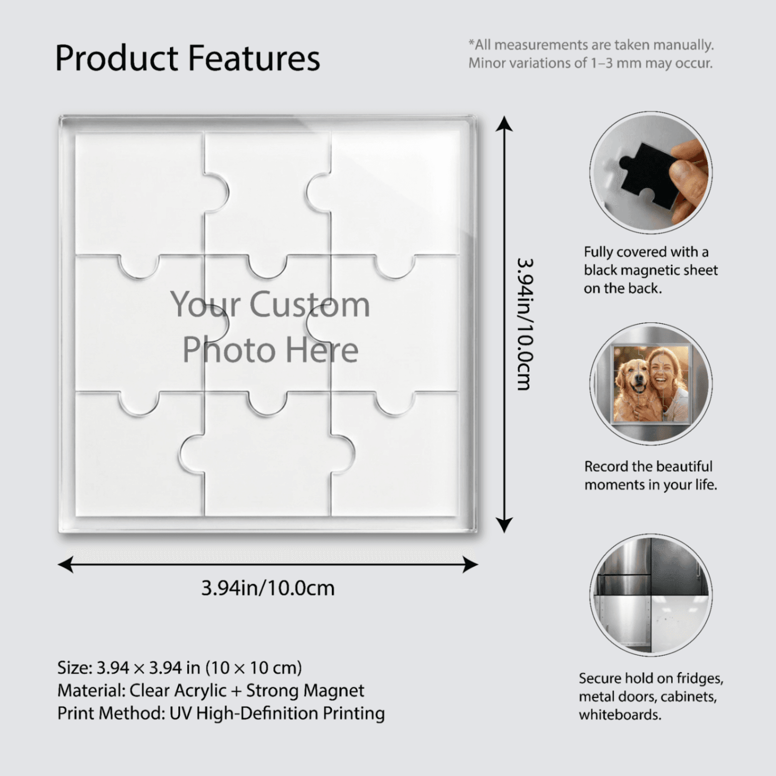 Custom Puzzle Fridge Magnet – Personalized Photo Refrigerator Magnet, Jigsaw-Style Design, Durable Print, Perfect for Home Décor & Gifts - Image 2