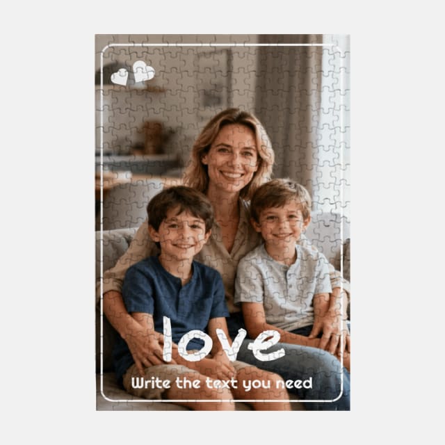 Personalized Love Heart Photo Jigsaw Puzzle for Family Gifts