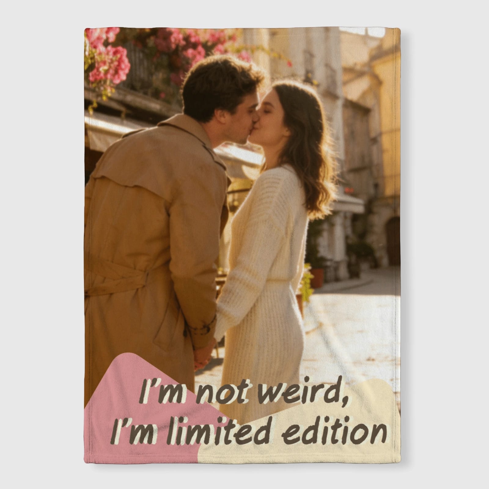 Romantic Quote Custom Photo Throw Blanket for Couples Anniversary Gift