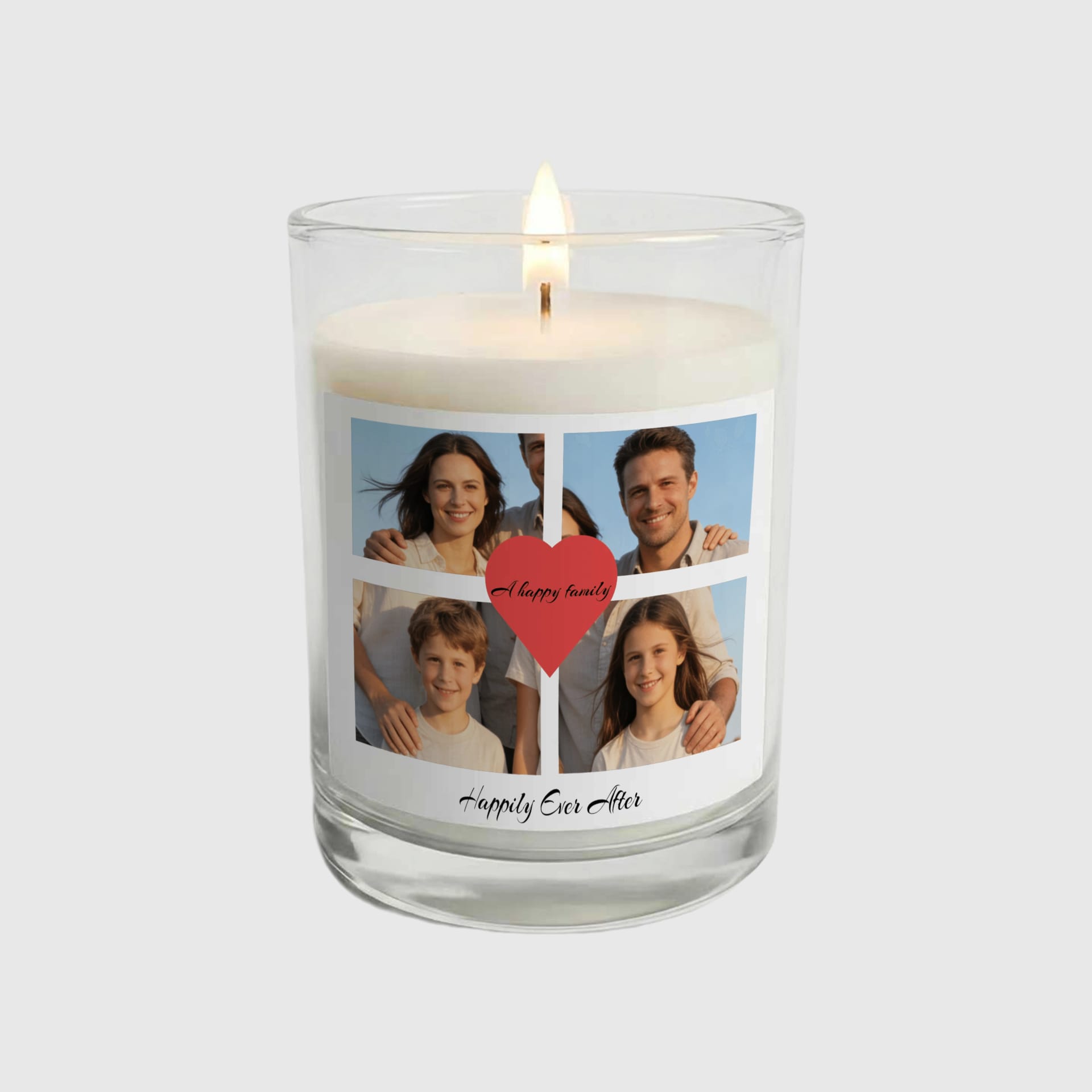 Custom Family Photo Candle for Anniversary & Birthday Gifts