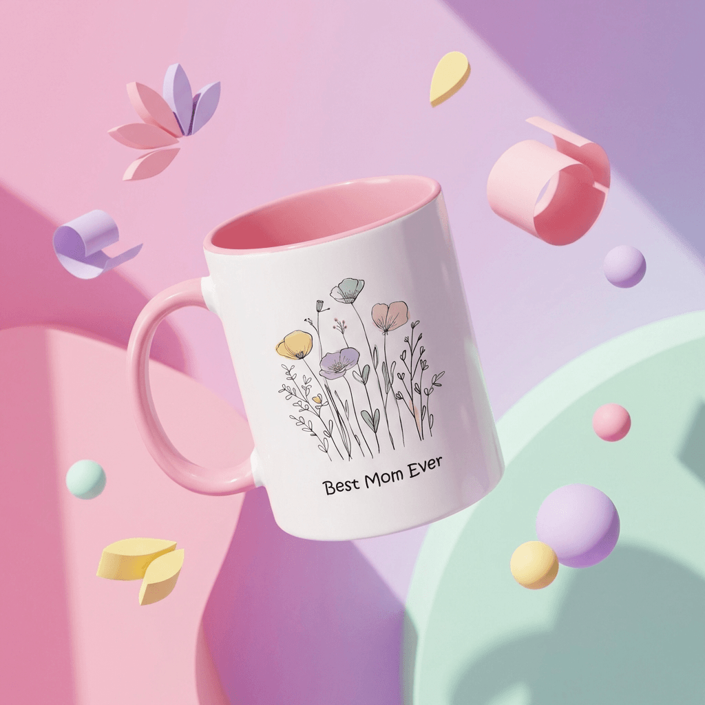 11oz Pink Accent 'Best Mom Ever' Mug - Mother's Day Gift