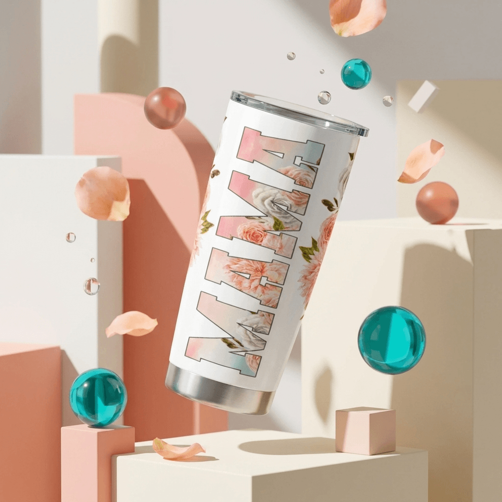 Floral MAMA Stainless Steel Tumbler Perfect Gift for Mom for Mother's Day and Birthdays