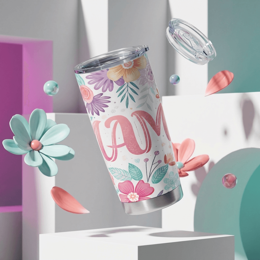 Floral Mama Stainless Steel Insulated Tumbler for Mom Mother's Day & Birthday Gifts